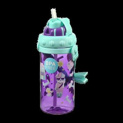 China Outdoor DRINK BOTTLE WATER BOTTLE WITH STRAW AND STRAP BPA FREE 430ML for sale