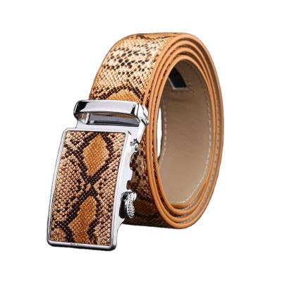 China Mens Leather Belts Remarkable Split Snakeskin Pattern Split Leather Belt For Men for sale