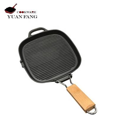 China Sustainable Square Cast Iron Frying Pizza Pan Paella Pans Cast Iron Frying Pan for sale