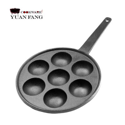 China Viable Cast Iron Takoyaki Pan Maker Nonstick Takoyaki Plate 7 Holes for sale