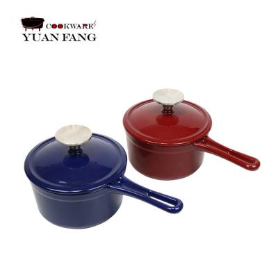 China Viable In Stock Enamel Yukihira Pot Color Pans Set Red for sale