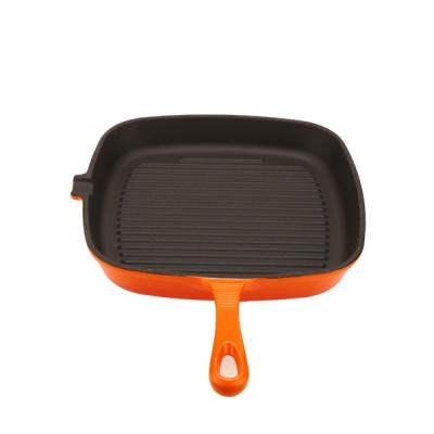 China Enamel Griddle Grill Pan Cast Iron Heavy Duty Healthy Cooking Professional Chef CLASSIC Quality Tools For Grilling for sale