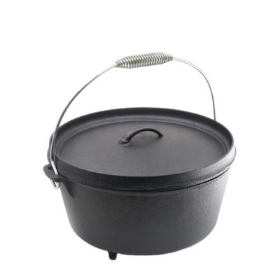 China Sustainable Pre-Seasoned Deep Lid Cast Iron Camping Flanged Dutch Ovens for sale