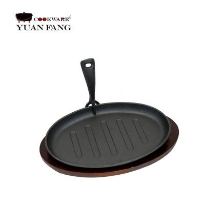 China Sustainable Pre-Seasoned Restaurant Sizzling Dish Cast Iron Fajita Set for sale