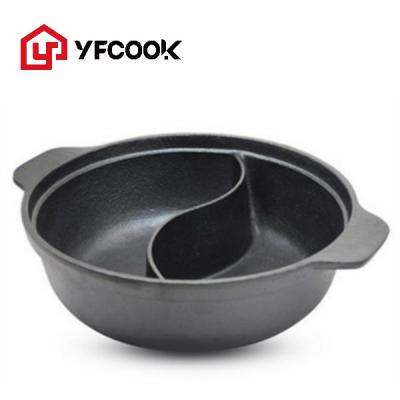 China 35cm#Cast Sustainable Iron Preseason Hot Pot Fondue Pot Chinese Hot Chinese Cookware And Multi-Use Stew Cookware Cooking Tool for sale