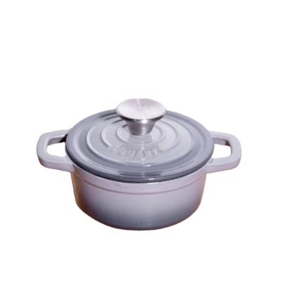 China Sustainable Cast Iron Mini Dutch Oven Mini Saucepan with Lid, Round Mini Casserole with Two Cast Iron Handles for sale