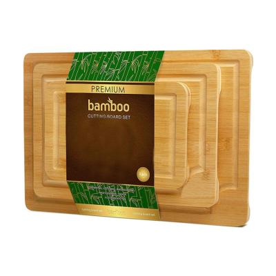 China Custom Logo Kitchen Bamboo Cutting Board Eco Friendly Natural Sustainable for Vegetable, Fruit, Meat for sale