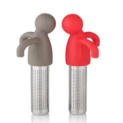 Chine Viable Man Shape Silicone Tea Strainer With Tea Infuser Filter For Brewing Tea Bags à vendre