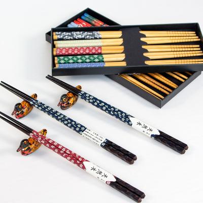 China Disposable Cheap Custom Printed Wholesale Reusable Japanese Bamboo Sushi Chopsticks for sale