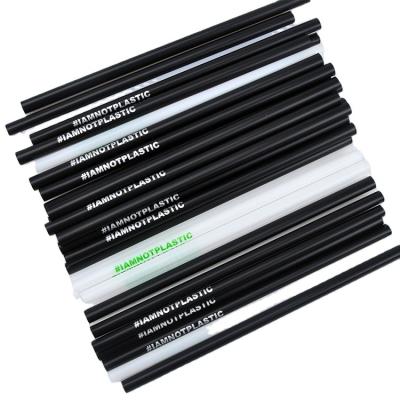 China Printed Disposable I'm Not Black Plasma 100% Disposable Biodegradable Compostable Straws Compostable Straws for sale