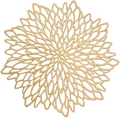 China Viable PVC Pressed Metallic Decorative Cutwork Vinyl Place Mat/Wedding Accent Centerpiece Place Mat Dining Table Mats for sale