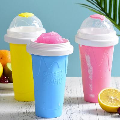 China Viable New Arrival Ice Cream Milk Silicone Shake Bottle Magic Smoothies Maker Frozen Cooling Soggy Cup for sale