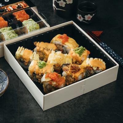 Κίνα Biodegradable Wooden Sushi Food Packaging Bento Lunch Box Disposable Food Takeaway Packaging Box προς πώληση