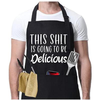 Cina Chef Aprons Man Women Black White Black Cotton Polyester Restaurant Funny AZO FREE Kitchen in vendita