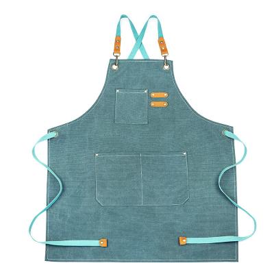 China Wholesale Hot Selling Customizable Apron SANITAIRE Kitchen Uniform Cotton Tool Mechanics Canvas Work Logo Sleeveless Apron for sale