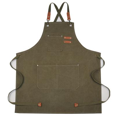 China SANITARY High Quality Tooling Kitchen Cotton Print Canvas Family Couples With Cross-back Straps Apron for sale