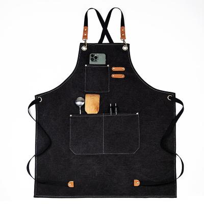 China Hot Selling BBQ Cotton Fashion Canvas SANITARY Professional Cooking Work Clothes for Bartender or Carpenter Apron for sale