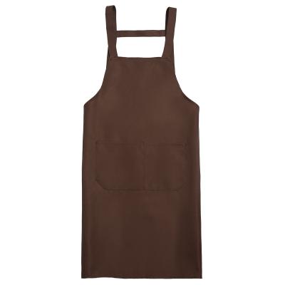 China Wholesale Cheap Wholesale Sanitary Food Cooking Cafe GrQ Custom Solid Adult Bib Chef Stain Cotton Polyester Logo Cleaning Apron for sale