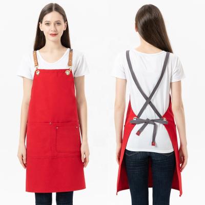 China Kitchen Apron Luxury Waxed Cotton Cleaning Pure Custom Logo For Men Chef Stylist Grill Restaurant Bar Shop Cafes Beauty Adult Bib for sale