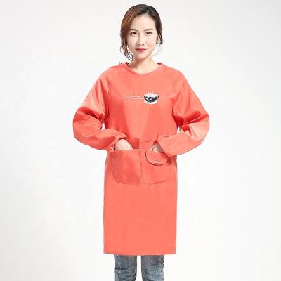 China Custom Fashion SANITARY Shirt Oil Cooking Kitchen Waterproof Chef Logo Bartender Beauty Salon Milk Tea Shop Has Sleeve Apron for sale