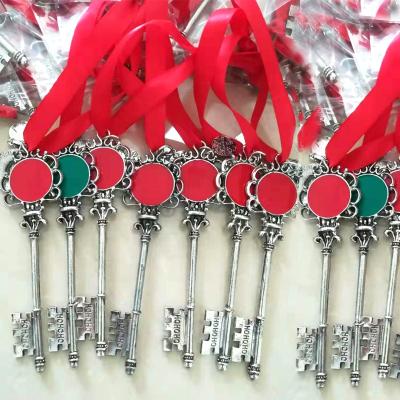 China Wholesale Price Hanging Hanging Santa Magic Key Monogrammed Christmas Decoration Enamel Christmas Tree Decoration Factory for sale