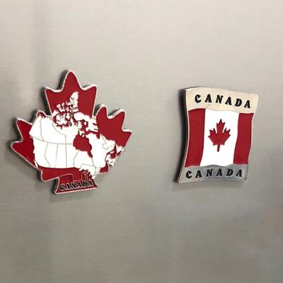 China Shape Souvenir Canada Gifts Metallic Maple Leaf Fridge Magnet for sale