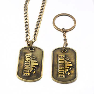 China Hot Cheap Alloy Necklace Fashion Anime Cartoon Cosplay Game Fornite Key Chain And Key Chain Keychain for sale