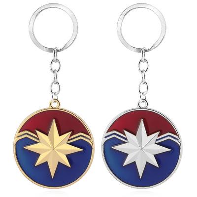 China Ms. Marvel Keychain Charms Captain Marvel Shield Keychain Super Hero Pendant From The Avengers Accessories for sale