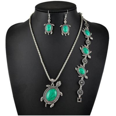 China Turquoise Turtle Necklace Bracelet Set Of Accessories And Earrings Jewelry for sale