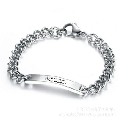 China Casual/Sporting Bracelet Doctor Gift Nurse Charm Ecg Bracelet Stainless Steel Nurses Bracelet for sale