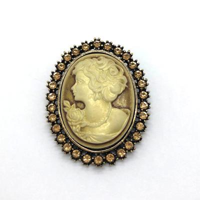 China The factory wholesale price dress accessory ready to ship Nice quality Crystal Rhinestone Retro Cameo Brooch for sale