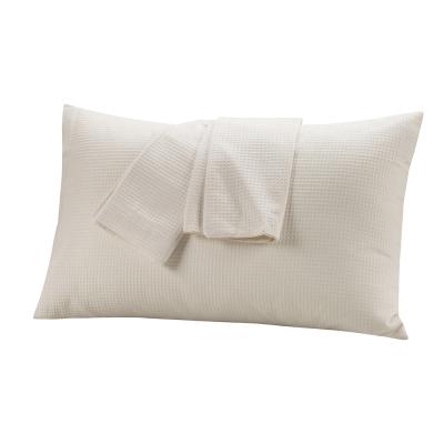 China Modern Soft Beige 400TC Folded Envelope Pillowcase 100% Cotton Waffle Pillow Case for sale