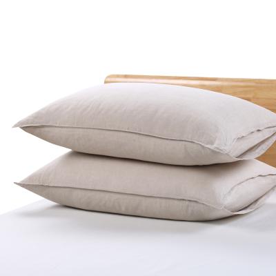 China Natural Soft Washable Canvas Pillowcase Folded Linen Pillow Case For Healthy Sleep for sale