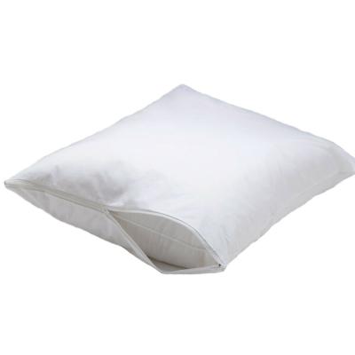 China Non-Toxic White 100% Single Cotton Pillow Case Cover With Invisible Zipper for sale