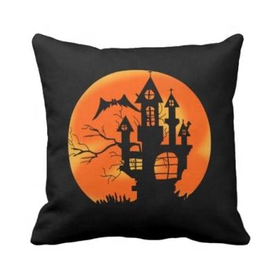 China New Design Viable Pattern Printing Cotton Halloween Pillow Cushion Cover for sale