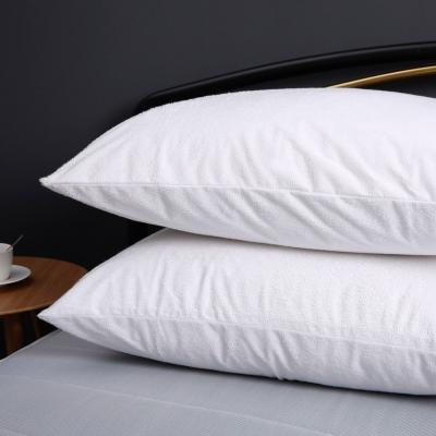 China Waterproof cotton terry zippered organic tpu fabric removal bed pillow protector for sale