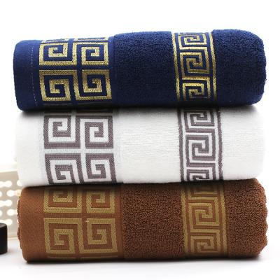 China Customized Viable 100% Embroidered Logo White Towel Sets Spa Cotton Terry Luxury Bath Towel Hotel Hotel Towels for sale