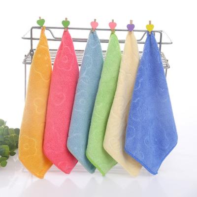 China Viable Wholesale Custom Embossed Logo Hand Dish Kitchen Cleaning Towels for sale