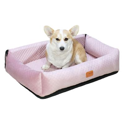 China Removable Folding Cover Dog Car Seat Pet Car Booster Lays Luxury Pet Car Booster Bucket Seat Dog Beds for sale