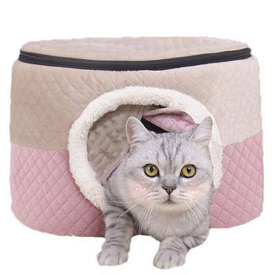 China Wholesale Pink Luxury Cat Soft Pet Bed New Manufacturer's Breathable Design Four Seasons Cat Bed Available for sale