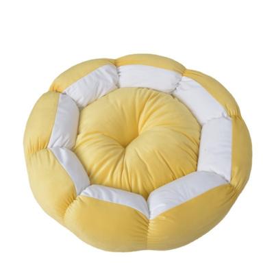 China Removable Cover Cute Yellow Puppy Sleeping Mat Bed With Solid Color Round Square Shape Cat Dog Sofa Bed Pet Room Nest Cave for sale