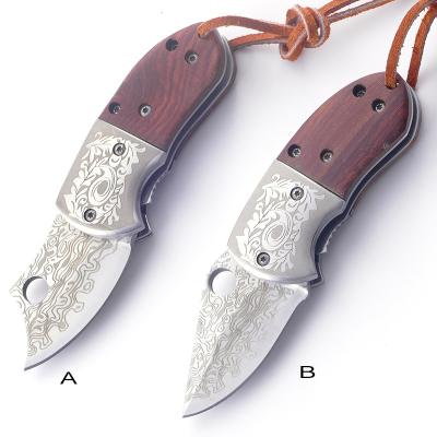 China Wholesale Newest S/S Folding Knife Outdoor Tactical Pocket Knife Wood Handle Slide Open Blade for sale