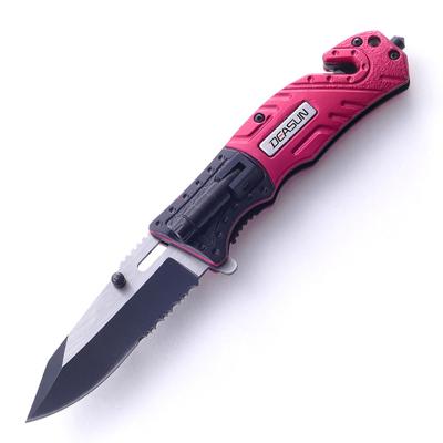 China Non-variable Camping Knife 6-in-1 Folding Pocket Knife With Mini Flashlight for sale