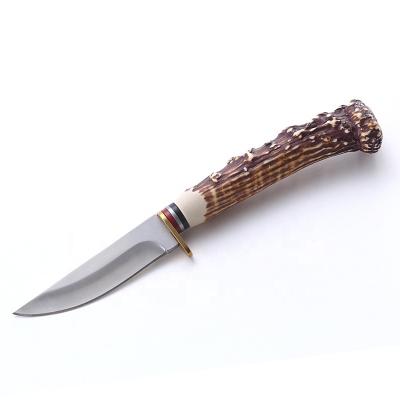 China Non-variable Outdoor Camping With Plastic Knife Hunting Antlers Handle Survival Knife for sale