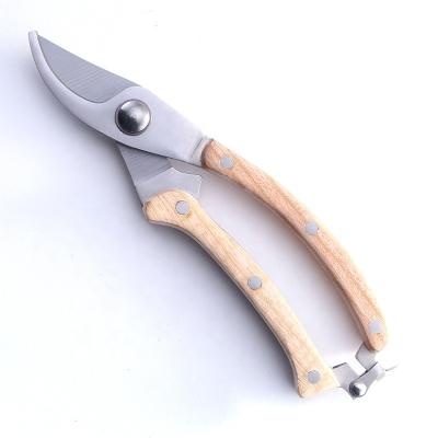 China Fruit shear garden use. FS006 Flower Cutting Stainless Steel Pruning Scissors Handle Garden Shears Plastic Wooden Fruit Shear for sale