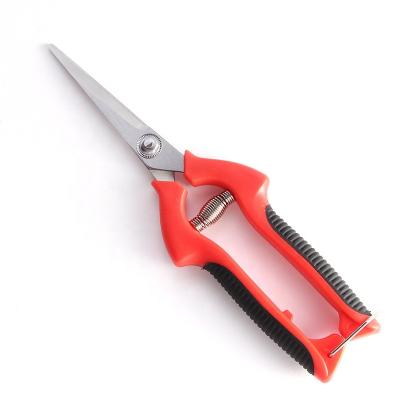 China FS005 Anti-Slip Handle Flower Cutting Stainless Steel Pruning Plastic Handle Shears Fruit Garden Shears for sale