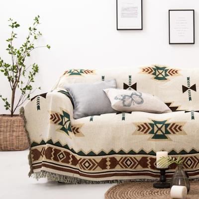 China 1-4 Setaer Factory Direct Selling American Geometric Knitted Sofa Blanket Full Yarn Blanket Sofa Blanket Sofa Blanket for sale