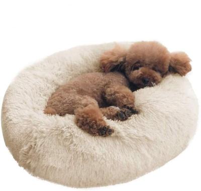 China Waterproof Dog Bed Cushion Faux Fur Cuddler Donut for Dog Cat Joint Relief and Improved Sleep Machine Washable Waterproof Bottom for sale