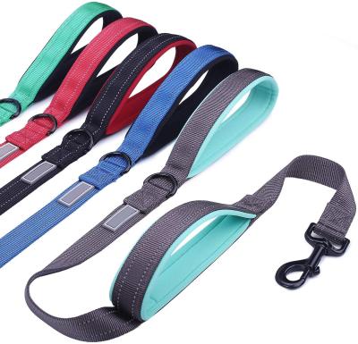 China Padded Dog Leash Traffic Padded Two Handles Heavy Duty Reflective Leashes Control Safety Training Advance For Small Medium Large Dogs for sale