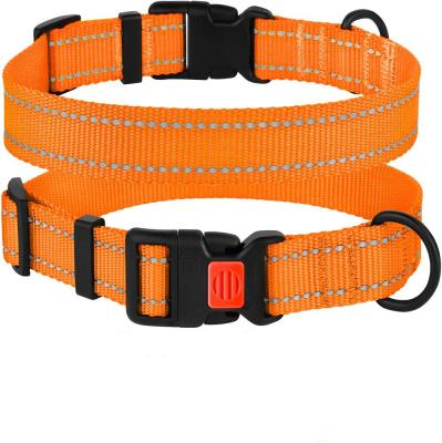 China Reflective Reflective Dog Collar With Buckle Adjustable Safety Nylon Collars For Small Medium Large Dogs Dog Collar for sale